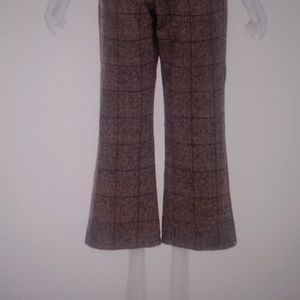 Brown Tweed Wide Leg Crop Pants